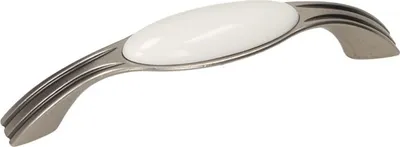 Produktbild von UP17 Griff, patiniertes Nickel, WHT-0 Porzellan, 96mm