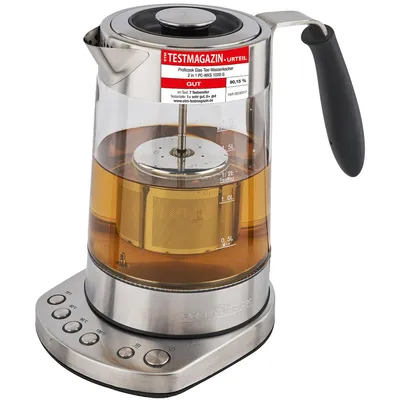 Produktbild von Proficook PC-WKS 1020 G Schnurloser Wasserkocher, Glasgehäuse, 1,7 l Füllmenge, 3000 Watt, 360 Grad Sockel, Akustiksignal, Trockengehschutz, Kalkfilter, Teekocherfunktion, Warmhaltefunktion