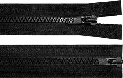 1 Reißverschluss 2-Wege 5mm 100 cm teilbar Autolock Doppelzipper schwarz