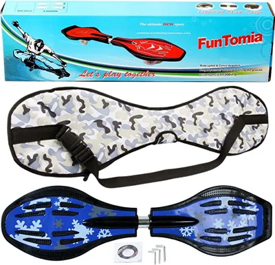Produktbild von FunTomia® mit LED-Rollen  - 1587 - Design blau Schneeflocke - Waveboard ORIGINAL
