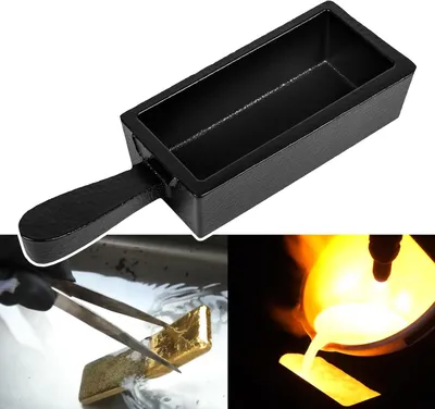 Productafbeelding van Gietijzeren staafvorm voor 100oz goudstaafbrood - Perfect voor smelten en gieten van edele metalen