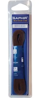 Produktbild von Runde, feine Schnürsenkel 75cm Braun Mittel 1 Paar - Saphir