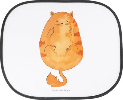 Produktbild von Mr. & Mrs. Panda Autosonnenschutz Katze Frühaufsteher - Weiß - Geschenk, Auto Sonnenblende, Autoscheiben Sonnenschutz, für, Seitenscheibe, Mittelfinger, Kaffee, Tiger