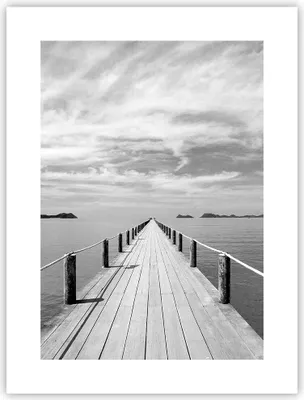 Produktbild von Poster - Poster ohne Rahmen - Holz Brücke Meer - 30x40 cm - Wand Bild - Wanddeko - Wandbilder - Kunstposter - Wandposter - Bilder - Kunstdruck - Wanddekoration - Wandbild - P2XPA30x40-4985