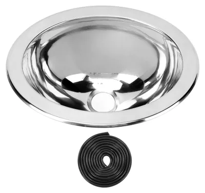 Produktbild von Einzelbecken-Spüle aus Edelstahl 11,42x8,66x4,72 Zoll mit 40 mm Abflussloch für Boot, Wohnmobil und Badezimmer