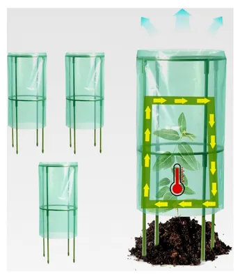 Produktbild von Gartenglocken für den Garten, Schutz für Pflanzen | 4 Stück wiederverwendbarer Frostschutz und Tierschutzkäfig für Blaubeeren, Erdbeeren, Gemüse und Blumen