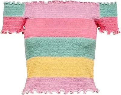 Produktbild von Only Elila Off Shoulder Smock Kurzarm-oberteil Mehrfarbig S Damen Mehrfarbig S