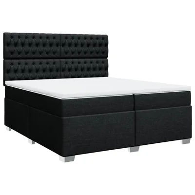 Produktbild von Boxspringbett mit Matratze Schwarz 200x200 cm Stoff
