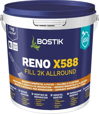 Produktbild von Bostik Reno X588 Fill 2K Allround 1Kg Eimer Reparaturmörtel