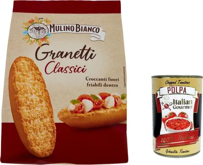 Produktbild von 12x Mulino Bianco Crostini Granetti Classici Salzige Snack, 280g + Italian Gourmet polpa 400g