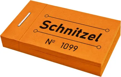 Produktbild von CombiCraft Wertmarken Block 'Schnitzel' Orange - 5 Blöcke mit 50 Wertmarken pro Block