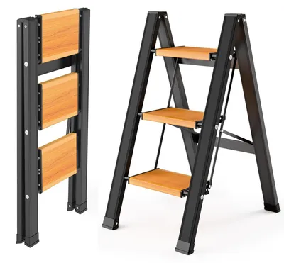 Productafbeelding van Vouwladder - 3 Treden Aluminium met Antislip