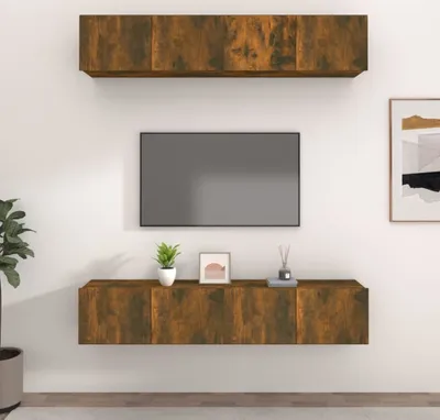 Produktbild von The Living Store TV-Schränke 4 Stk. Sonoma-Eiche 80x30x30 cm Holzwerkstoff
