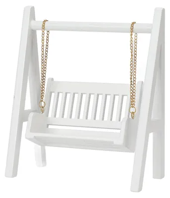 Image de Miniature balançoire en bois pour décoration de maison de poupées