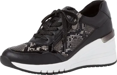 Produktbild von MARCO TOZZI Damen Schnürschuhe Keilabsatz Halbschuhe 2-23743-26, Größe:41 EU, Farbe:Schwarz