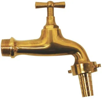 Immagine prodotto di Schläfer 4335115 | Rubinetto da Esterno in Ottone per Giardino, Attacco Maschio 1/2" con Leva a Farfalla e Portagomma 3/4" (15-19 mm), Finitura in Bronzo Lucido