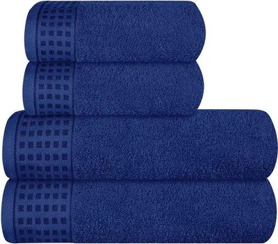 Obrázek produktu pro Sada ručníků Unyqoos® – 4 kusy – 100% bavlna, 2x 70 x 140 cm + 2x 50 x 90 cm, velmi měkká, savá a rychle schnoucí