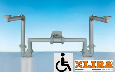 Produktbild von Spazio Bagno Doppelwaschtischsiphon, Grau Lira