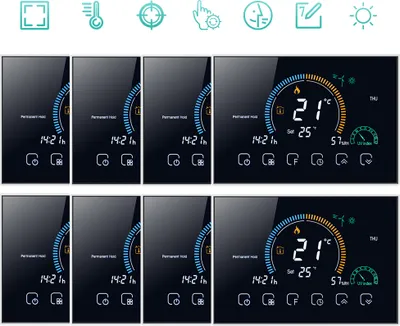 Produktbild von 8X Intelligent Raumthermostat Thermostat fußbodenheizung Warmwasserbereitung 5+1+1 sechs Perioden programmierbarer Thermostat Wandthermostat Digital LCD mit Sperrfunktion 95-240 V