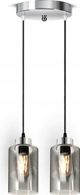 Produktbild von Luxolar - Led Pendelleuchte 2 flammig - Hängelampe Chrom E27 60W - Deckenleuchte wohnzimmer, Schwarz Glas