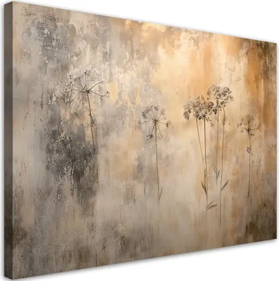 Produktbild von Feeby - Leinwand Bilder - Pflanzen im Nebel Gräser - 45x30 cm - Deko Wohnzimmer - Wandbilder Schlafzimmer - Deko Aesthetic - Wand Deko - Leinwand Groß - Deko Zimmer - Leinwandbilder XXL