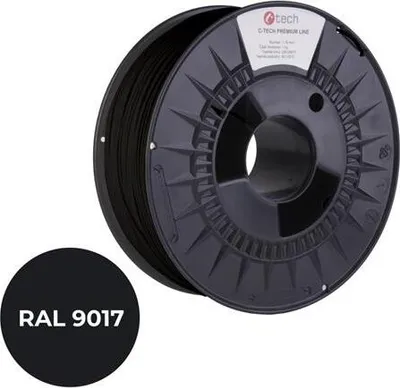 Zdjęcie produktu dla Tisková struna (filament) C-TECH PREMIUM LINE, PLA, dopravní černá, RAL9017, 1,75mm, 1kg