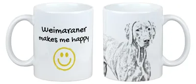Image de Weimaraner, chien d'arrêt Weimaraner - Tasse avec chien, tasse joyeuse pour les amoureux des chiens, cadeau personnalisé de la marque Art-Dog