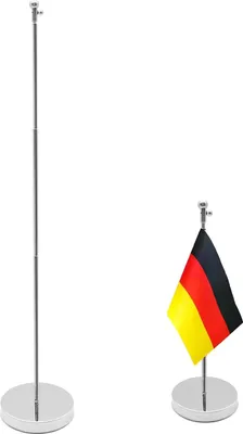 Produktbild von Tischflagge mit Teleskopstange - 26-65 cm - Edelstahl