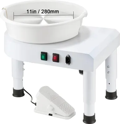 Productafbeelding van Keramiekschijf, verstelbaar hefmechanisme, afneembaar kom, 28 cm, wit