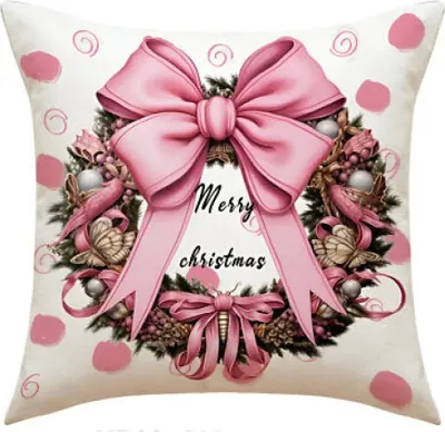 Produktbild von Weihnachten Christmas Kranz Kissen Dekokissen 45x45 cm