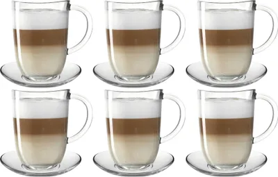 Obrázok produktu pre Leonardo 6 Latte Macchiatotassen NAPOLI 380 ml mit Untertasse, 024215