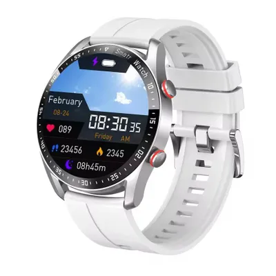 Produktbild von Bluetooth-Smartwatch mit EKG+PPG-Funktion, Gesundheits- und Blutdruckmessung, Fitness, Sport, wasserdicht, wei?