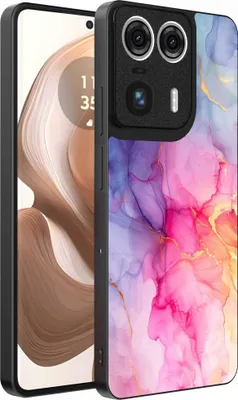 Produktbild von Passend für Motorola Edge 50 Ultra Handyhülle mit Marmordruck - TPU Rückseitenschutzhülle Marmordesign - Regenbogen - Smartphonics
