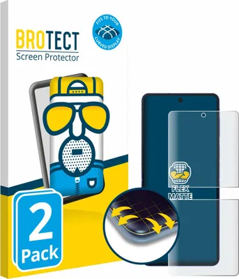 Produktbild von 2x BROTECT Fullscreen Schutzfolie für Samsung Galaxy Z Flip 7 Displayschutz Folie Fullcover Matt Entspiegelungsfolie