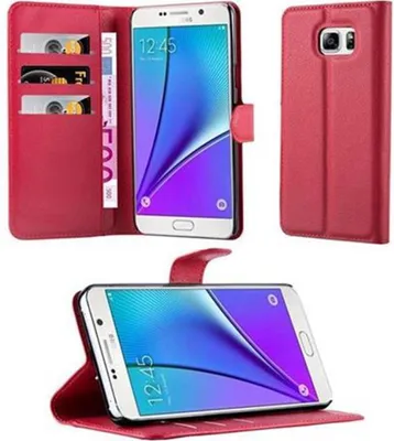 Obrázek produktu pro Cadorabo Case for Samsung Galaxy NOTE 5 Protective Cover in Red Pouzdro na mobilní telefon s magnetickým zavíráním
