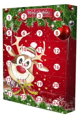 Produktbild von Adventskalender mit 24 Schlüsselanhängern Weihnachtsmotiv Countdown Weihnachten Geschenk für Kinder und Erwachsene