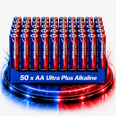 Produktbild von 50 AA Mignon WILHELM Ultra Plus Alkaline Batterien im Shrink LR6 ø 14,5 x 50,5 mm
