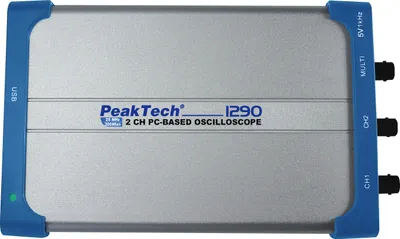 Productafbeelding van PeakTech P 1290 - 25 MHz / 2 kanalen  100 MS/s  PC-oscilloscoop met geïsoleerde USB-aansluiting