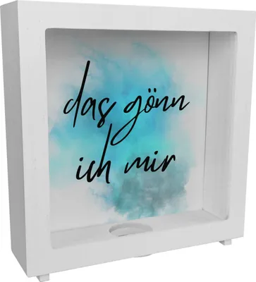 Produktbild von Das gönn ich mir Rahmen Spardose aus Holz mit Spruch