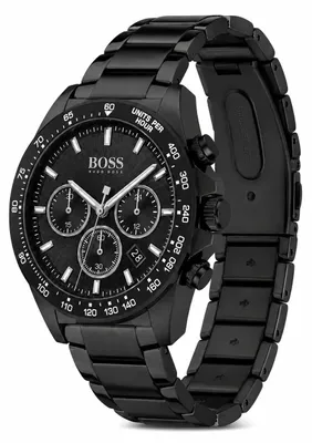 Image de Montre pour homme Hugo Boss Hero, référence 1513754, en acier inoxydable, chronographe, couleur noire