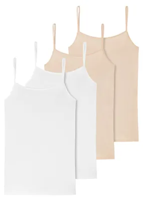 Produktbild von Schiesser Damen Spaghettitop 4-Pack 95/5 Organic Baumwolle - beige-weiss - Größe 36