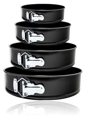 Produktbild von 4er Set Backformen Ø 18cm 24cm 26cm 28cm Springformen Kuchenform Rundform Blechform