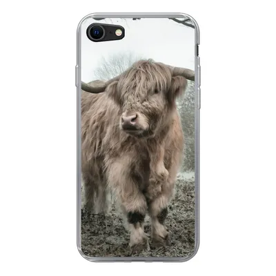 Produktbild von MuchoWow® Handyhülle Schutzhülle Hülle für iPhone 8 Schottische Highlander - Natur - Herbst - Tiere - Wildtiere - Wald Silikon Softcase Handy Hülle - Schutzhaube