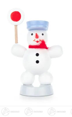 Produktbild von Weihnachtliche Miniatur Schneemann Eisenbahner Höhe ca 6 cm NEU