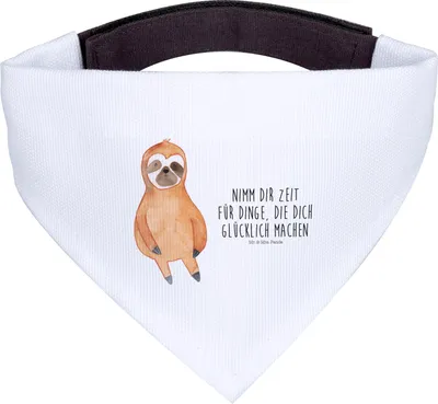Produktbild von Mr. & Mrs. Panda Hunde Halstuch Faultier Zufrieden - Weiß - Geschenk, Glück, Hund, Hundeschal, Frieden, Tuch, Hundehalstuch, Für, glücklich, Gelassenheit