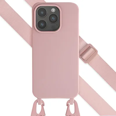 Zdjęcie produktu dla Selencia Silikonowe etui z odłączanym przewodem do Apple iPhone 15 Pro - Piaskowy róż