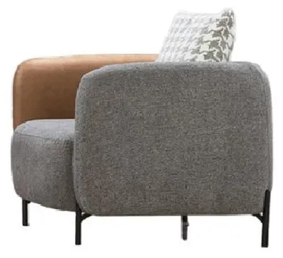 Zdjęcie produktu dla Dwukolorowy fotel designerski fotel do salonu jednoosobowy meble tekstylne