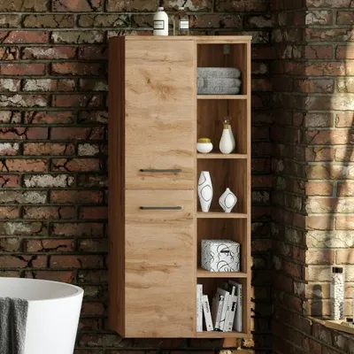 Image de Armoire de salle de bain Malvo 55cm 2 portes - Chêne