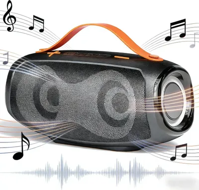 Produktbild von Bluetooth Lautsprecher 20W Bass, Dual Speaker mit RGB Licht, tragbare Musikbox für Outdoor, 10 Std Akku