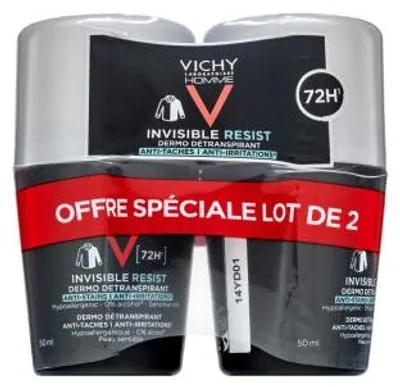 Obrázok produktu pre Vichy Homme deodorant 72H Invisible Resist Detranspirant 2 x 50 ml